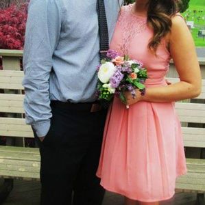 TCEC lace coral dress, size small